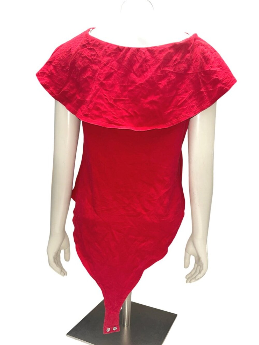 Forever 21 Size 2X Red Off Shoulder Ruffle Bodysuit Bodycon Party Girl Aesthetic - Picture 4 of 9